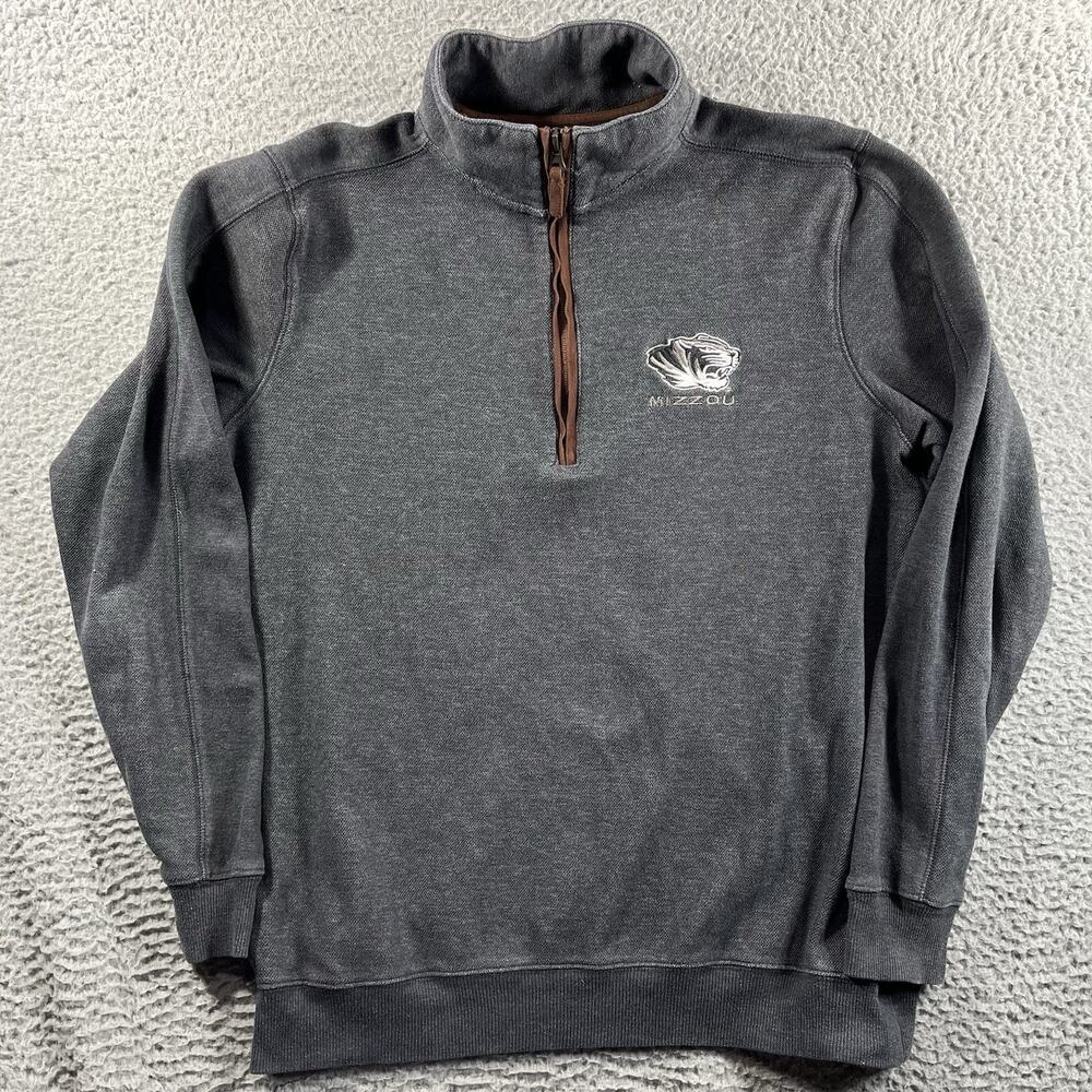 Mizzou Missouri Tigers Gear for Sports 1/4 Zip Pullover Sweatshirt Gray Mens M